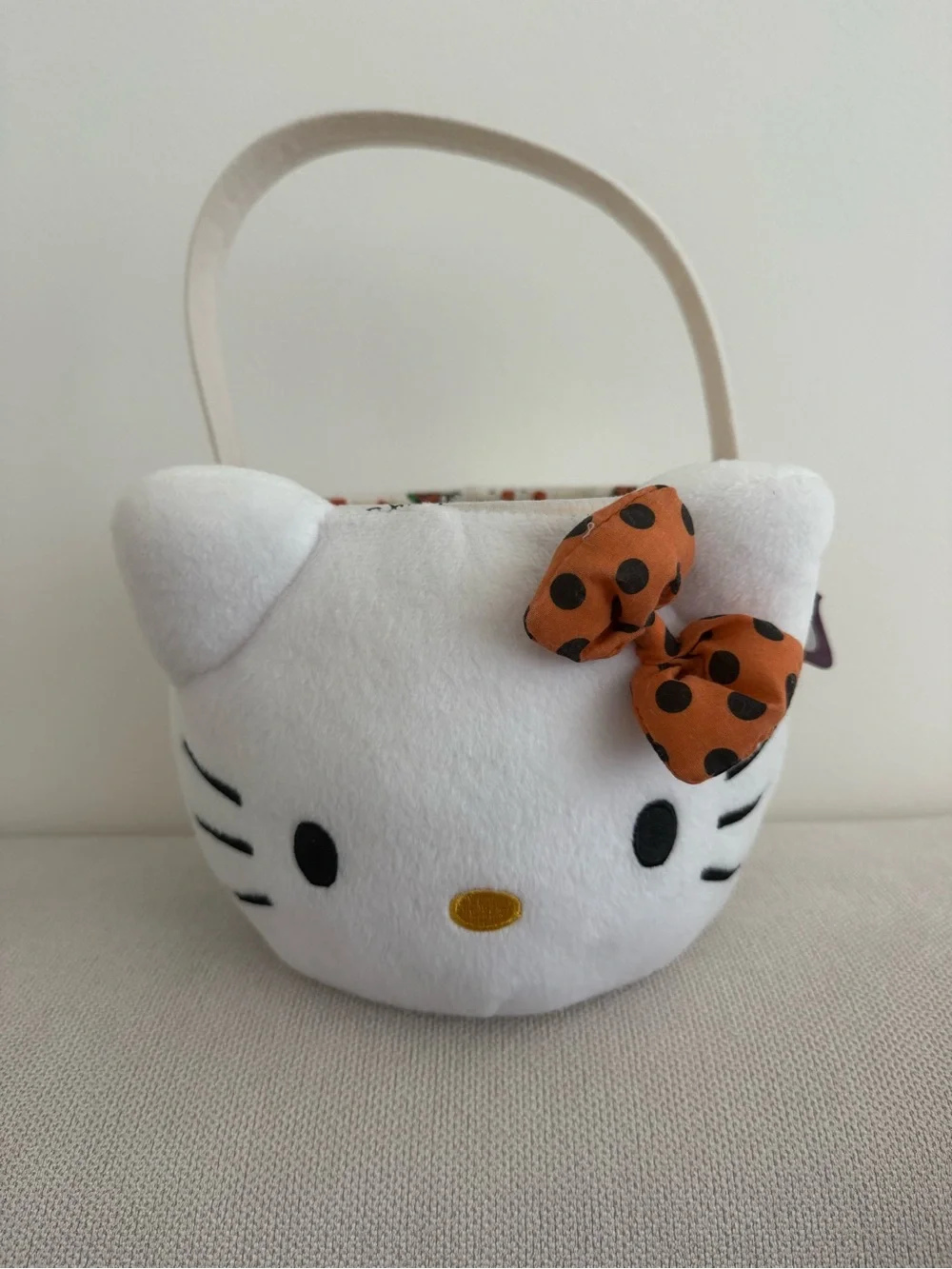 Hello Kitty Plush Treat Pail Halloween Candy Bucket Creepy Cottage Vintage 2006